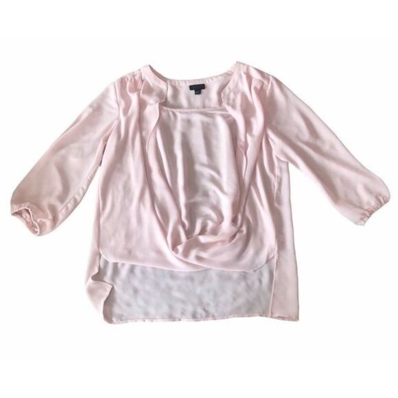 J. Jill Wearever Collection Pink Blouse Top Draped Front sz Small to Medium - Picture 10 of 14